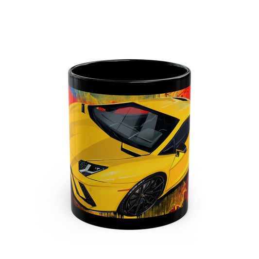 Yellow Lamborghini Aventador Black coffee tea Mug (11oz, 15oz)