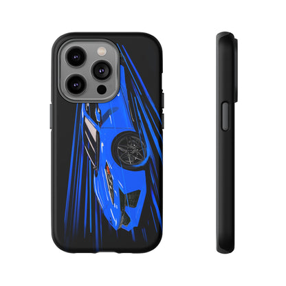 Blue Corvette C8 z06 Design for iPhone 18 17 16 15 14 13 Pro Max