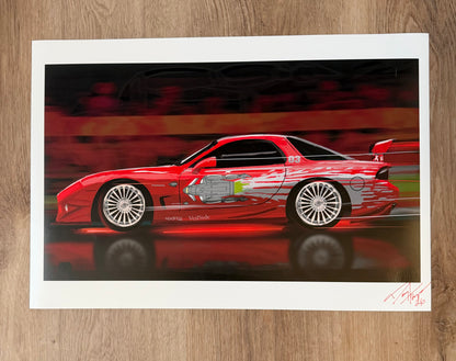 Dom’s Mazda rx7 Giclee print