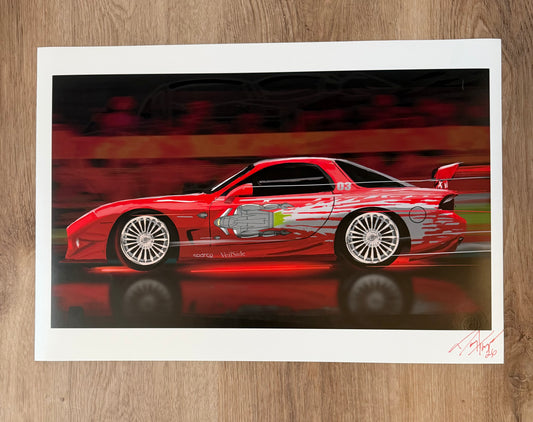 Dom’s Mazda rx7 Giclee print