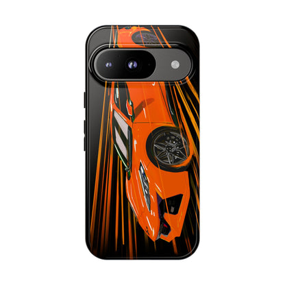 Orange C8 corvette Z06 iPhone 18 17 16 15 14 13 12 Pro  Samsung Galaxy Pixel