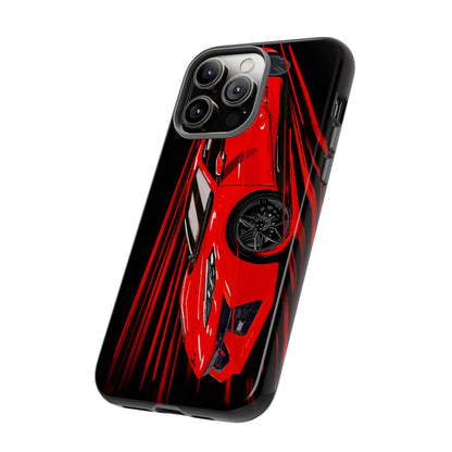 Red C8 corvette Z06 Case iPhone 18 17 16 15 14 13 12 11 Pro Samsung Galaxy Pixel