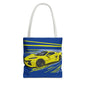 Corvette c8 Tote Bag shopping Library Carry(AOP) Yellow brand new