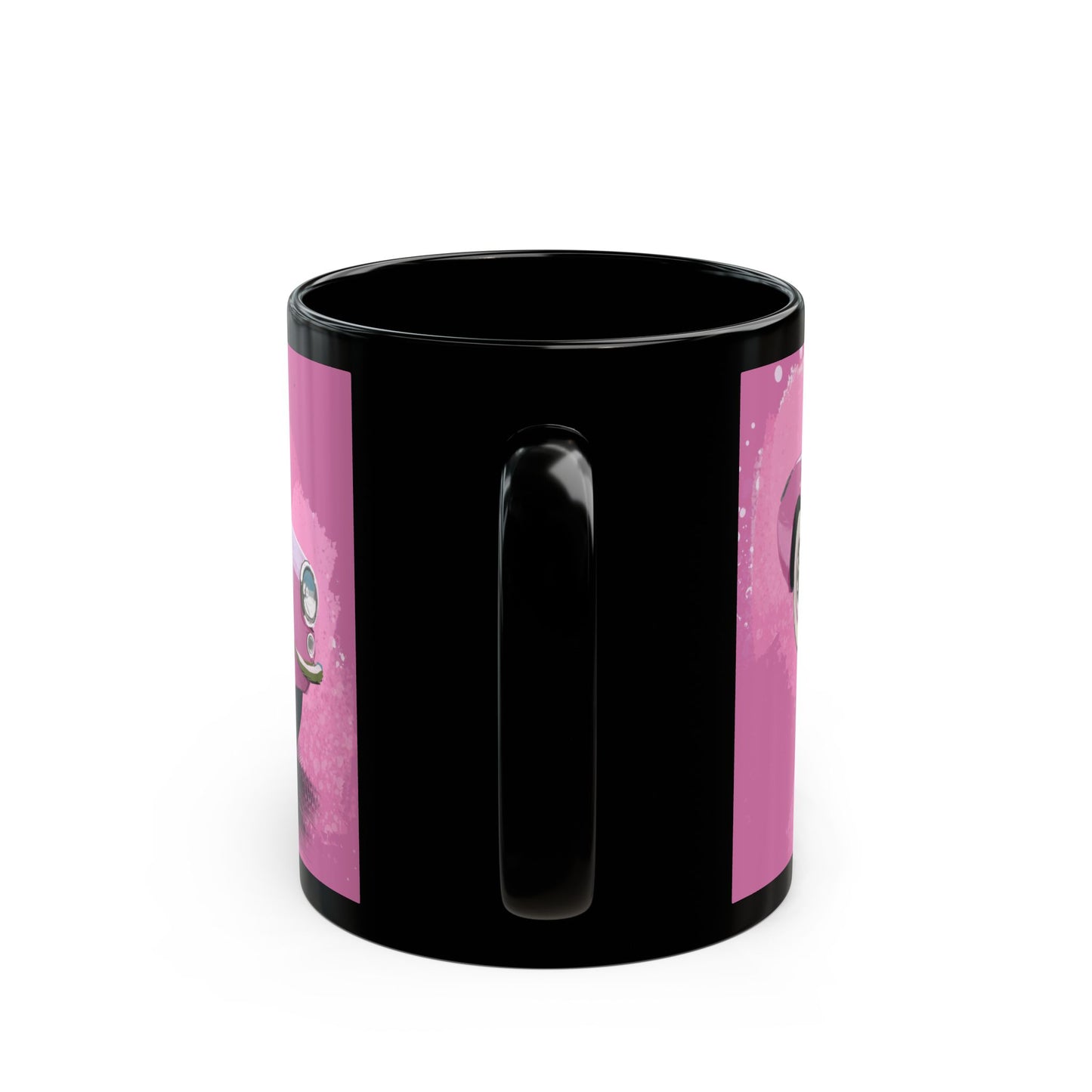 Pink 57 Corvette Black Coffee Tea Mug (11oz, 15oz)