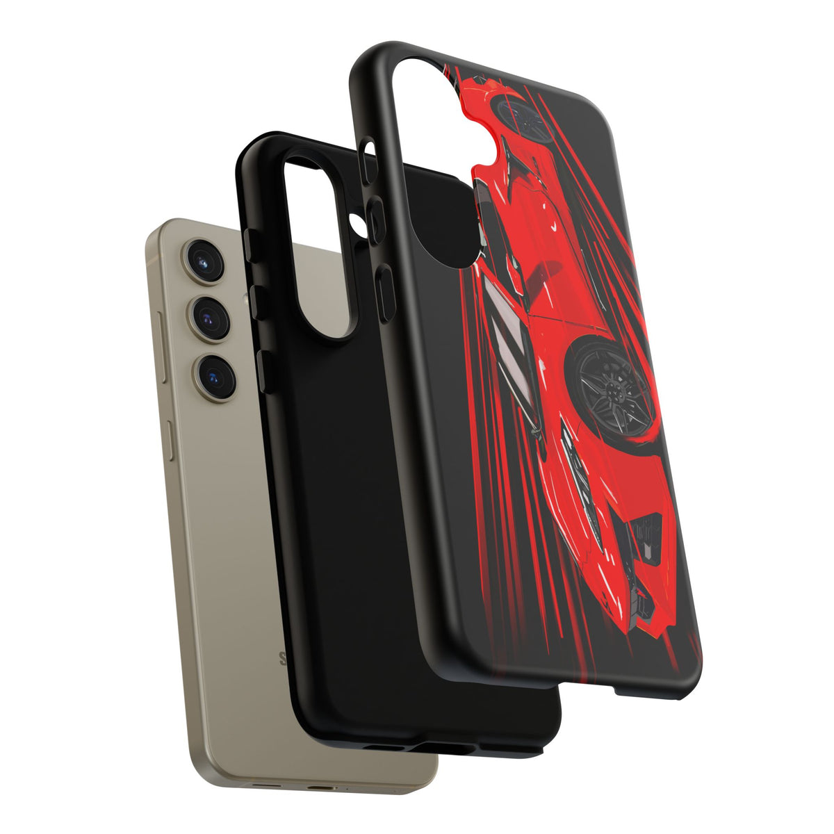 Red C8 corvette Z06 Case iPhone 18 17 16 15 14 13 12 11 Pro Samsung Galaxy Pixel