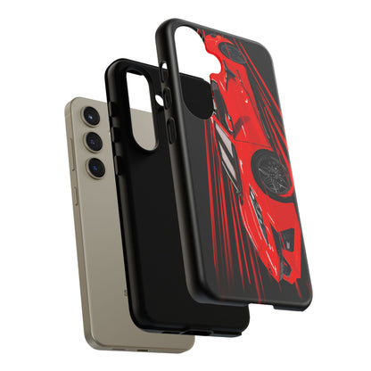 Red C8 corvette Z06 Case iPhone 18 17 16 15 14 13 12 11 Pro Samsung Galaxy Pixel
