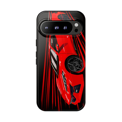 Red C8 corvette Z06 Case iPhone 18 17 16 15 14 13 12 11 Pro Samsung Galaxy Pixel