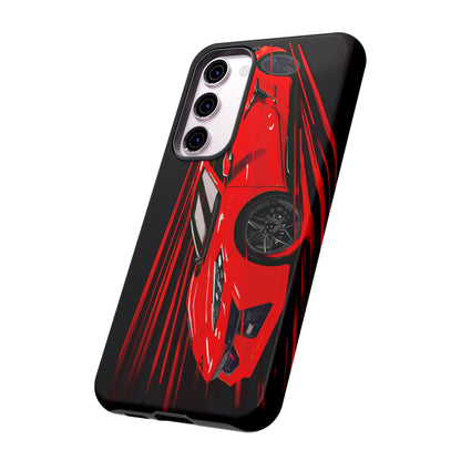 Red C8 corvette Z06 Case iPhone 18 17 16 15 14 13 12 11 Pro Samsung Galaxy Pixel