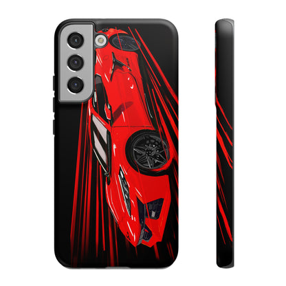 Red C8 corvette Z06 Case iPhone 18 17 16 15 14 13 12 11 Pro Samsung Galaxy Pixel