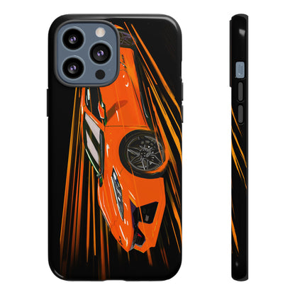 Orange C8 corvette Z06 iPhone 18 17 16 15 14 13 12 Pro  Samsung Galaxy Pixel