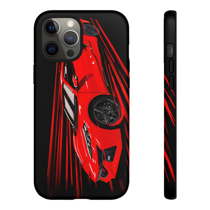 Red C8 corvette Z06 Case iPhone 18 17 16 15 14 13 12 11 Pro Samsung Galaxy Pixel