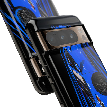 Blue Corvette C8 z06 Design for iPhone 18 17 16 15 14 13 Pro Max
