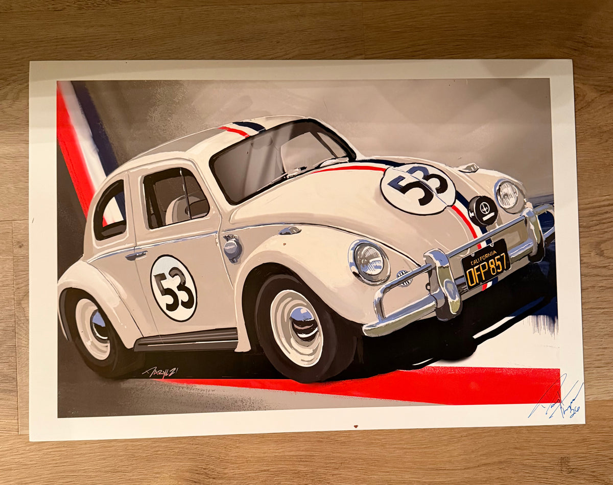 Herbie the love bug Giclee art print