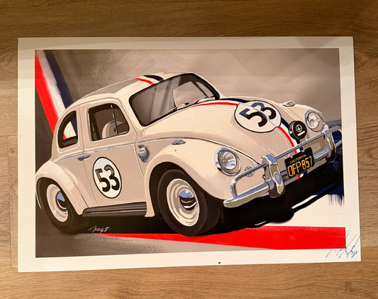Herbie the love bug Giclee art print