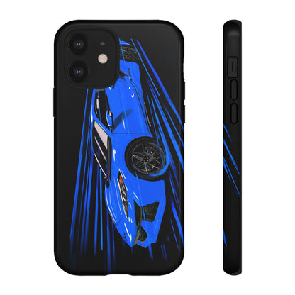 Blue Corvette C8 z06 Design for iPhone 18 17 16 15 14 13 Pro Max