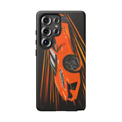 Orange C8 corvette Z06 iPhone 18 17 16 15 14 13 12 Pro  Samsung Galaxy Pixel