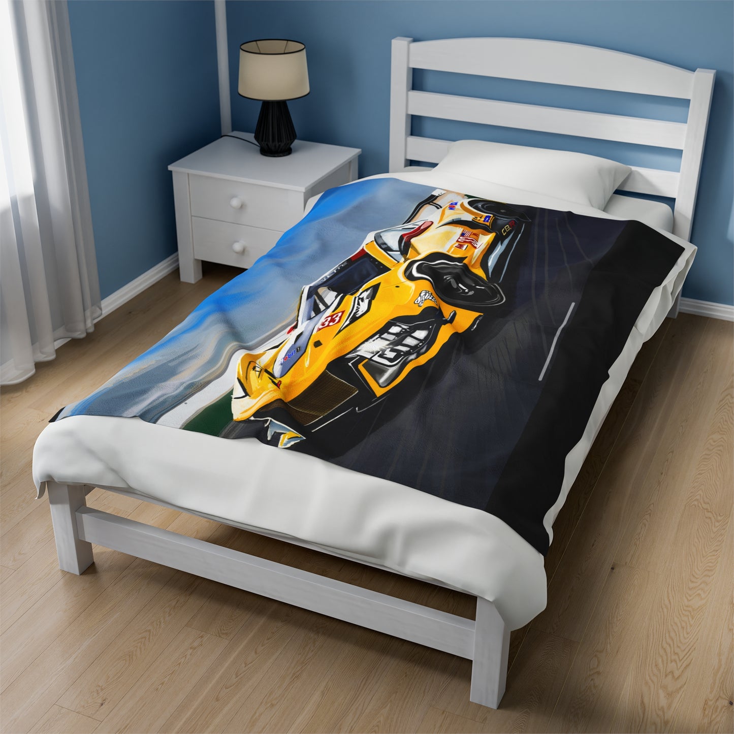 Chevrolet Corvette c8r Racing Velveteen Plush Blanket