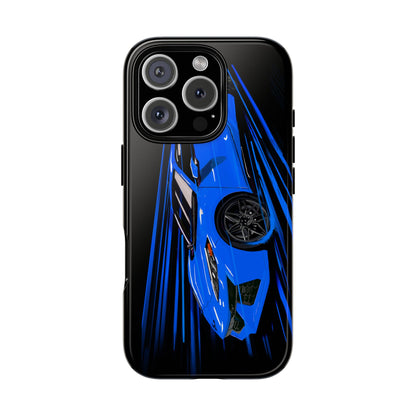 Blue Corvette C8 z06 Design for iPhone 18 17 16 15 14 13 Pro Max