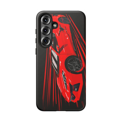 Red C8 corvette Z06 Case iPhone 18 17 16 15 14 13 12 11 Pro Samsung Galaxy Pixel