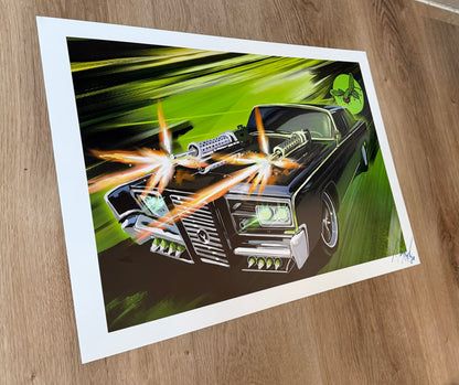Green hornet tv car Giclee print
