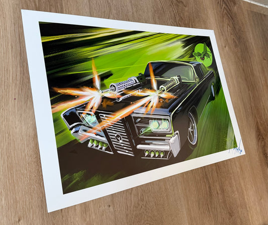 Green hornet tv car Giclee print