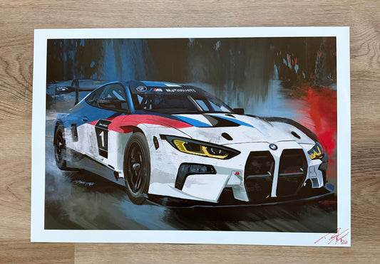 BMW m6 race car Giclee print