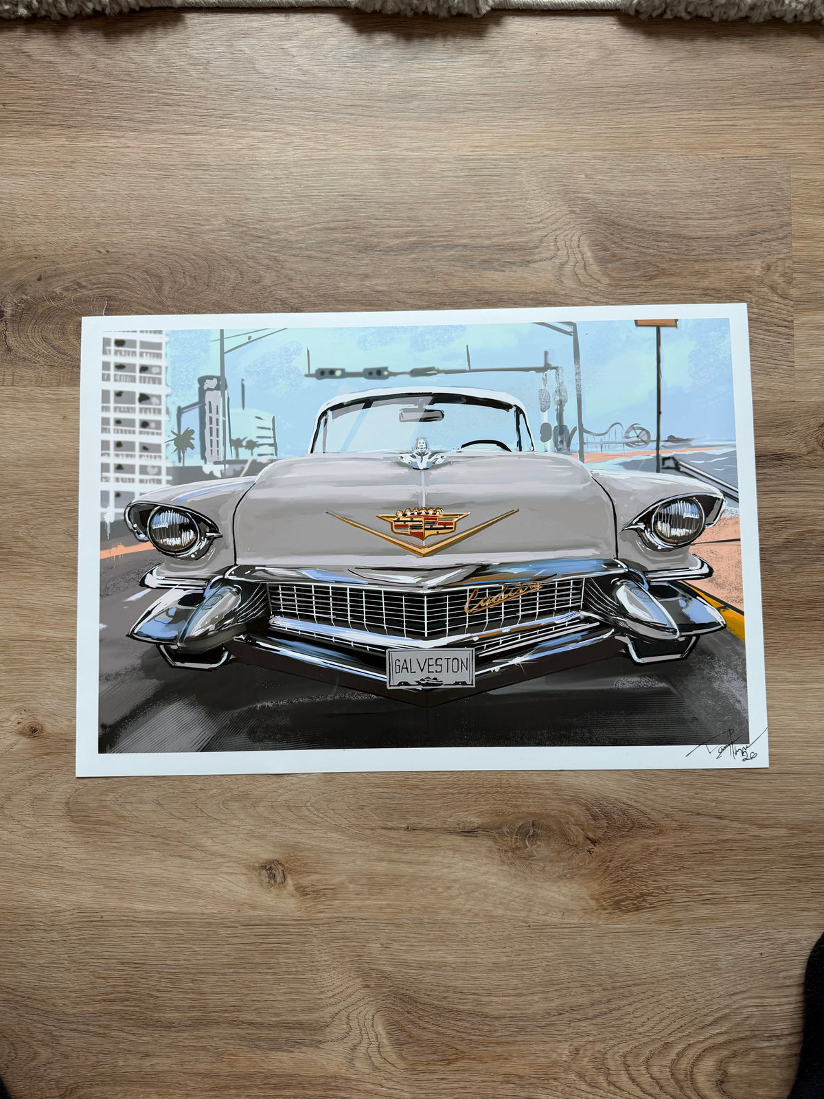 Galveston Cadillac Giclee print
