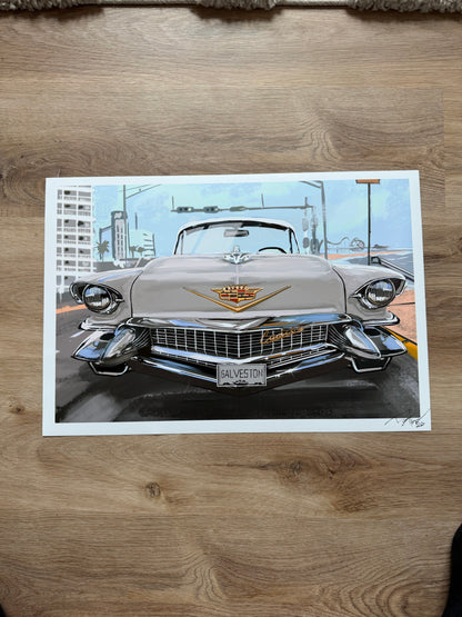 Galveston Cadillac Giclee print