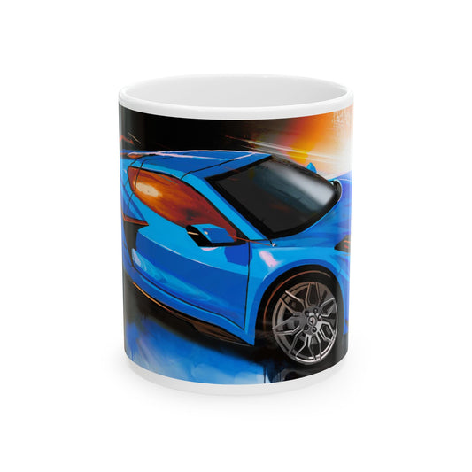blue Chevrolet corvette C8 Mug